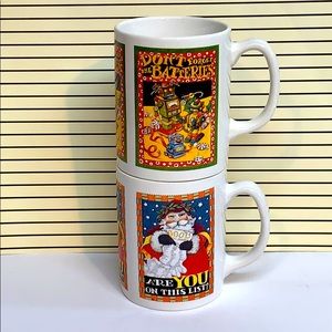 Set of 2 Mary Engelbreit Vintage Holiday Mugs